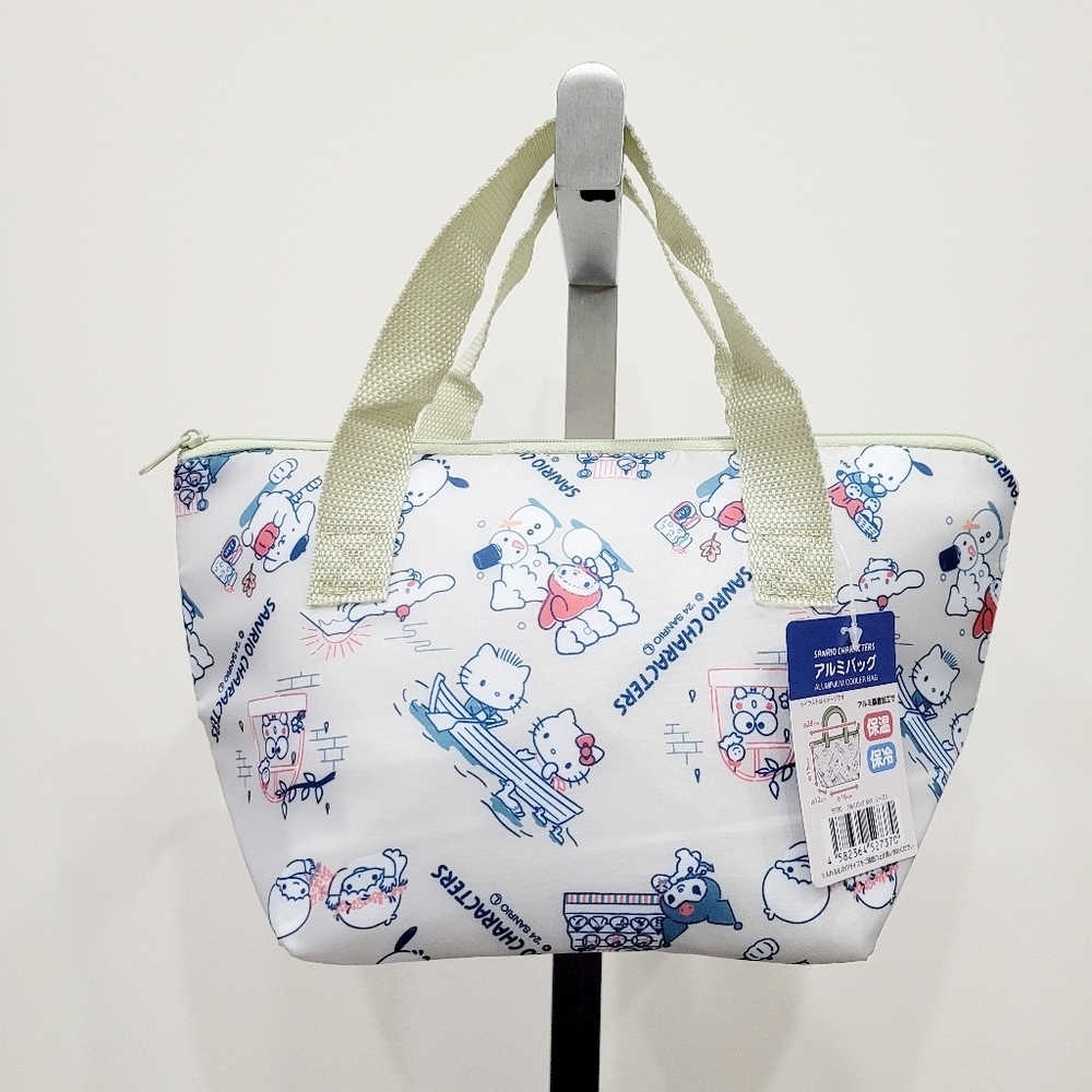 Sanrio White Tote Bag with Blue and Pink Character Print